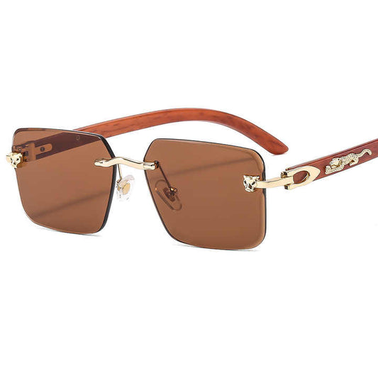 Lmamba 3076 Luxury Brand Designer Gold Cheetah Sunglasses