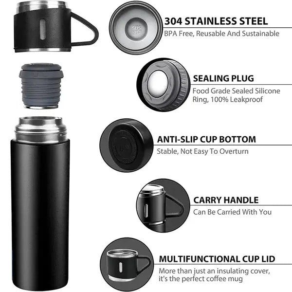 Stainless Steel Vacuum Flask Set