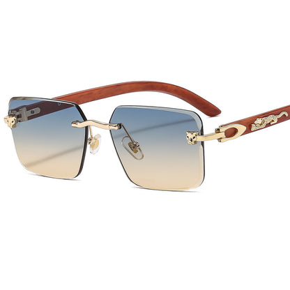 Lmamba 3076 Luxury Brand Designer Gold Cheetah Sunglasses