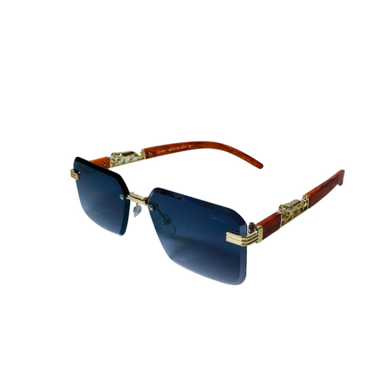 Cartier Sunglasses With Wooden Texture,Brand Name,Model Number