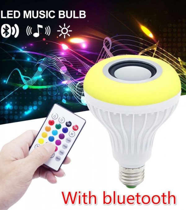 Smart Led Light Bulb With Built-in Bluetooth Speaker + Remote